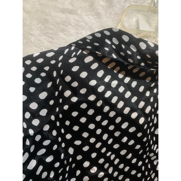 Kathie Lee Woman Black White‎ Polka Dot Button Up Long Sleeve Shirt Plus 22/24 - Picture 6 of 8